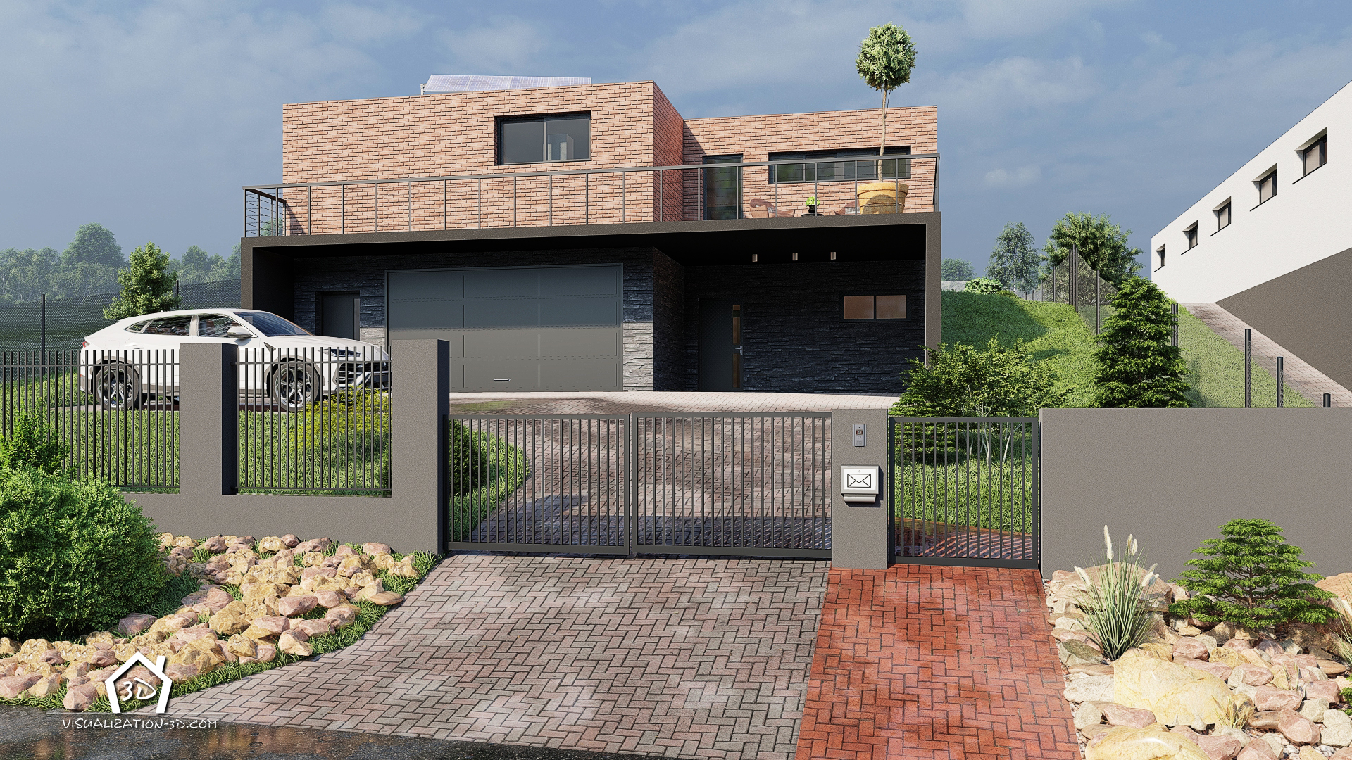 豪华现代别墅外观-9