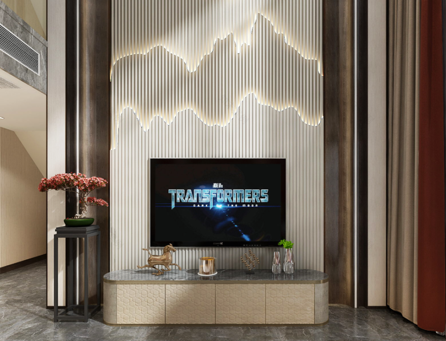 新中式家居空间,红墙碧水演绎亦古宜今的美学魅力-58