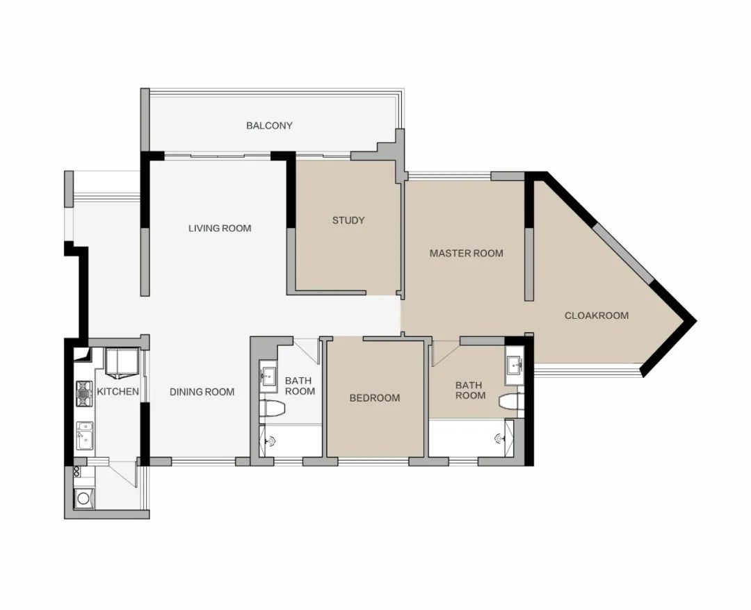 高级灰、牛油果绿、香槟粉，复古与现代并存的浪漫空间 | 宏福樘设计-32