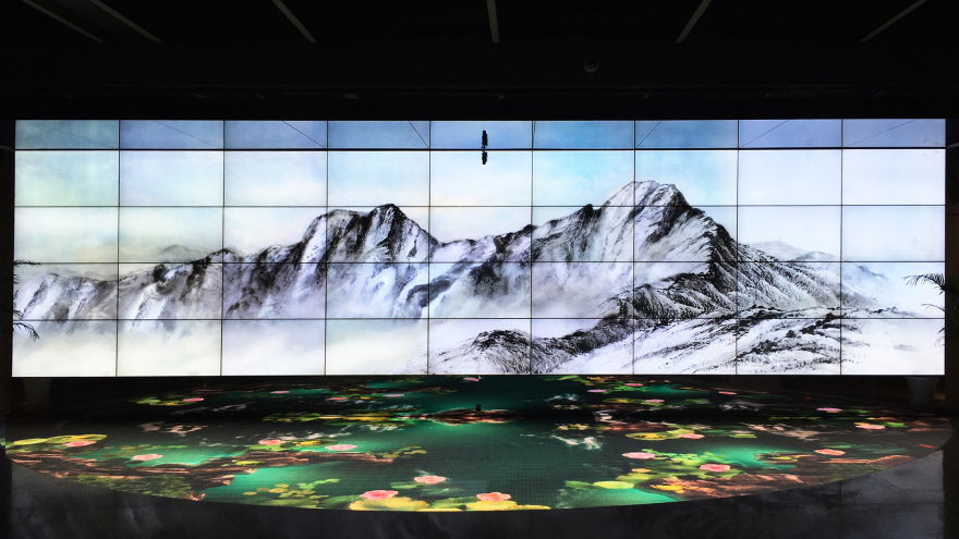 冠捷科技总部大厅迎宾互动展示墙丨乐亦非凡 Smartjoy-11