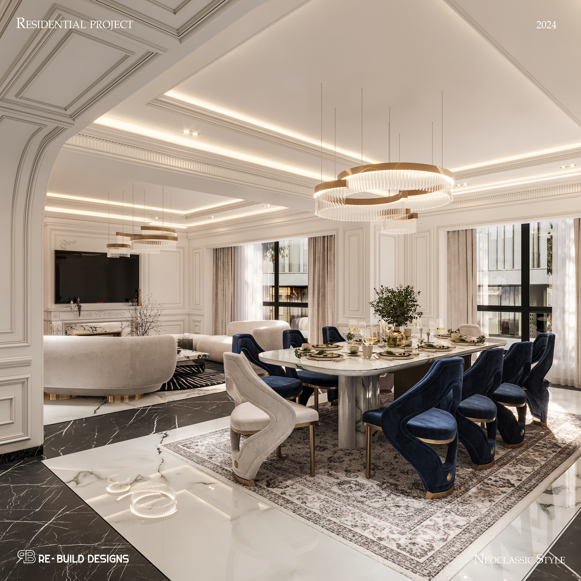 新古典别墅接待室内设计及新古典别墅室内设计丨埃及丨Re  Build Designs-37