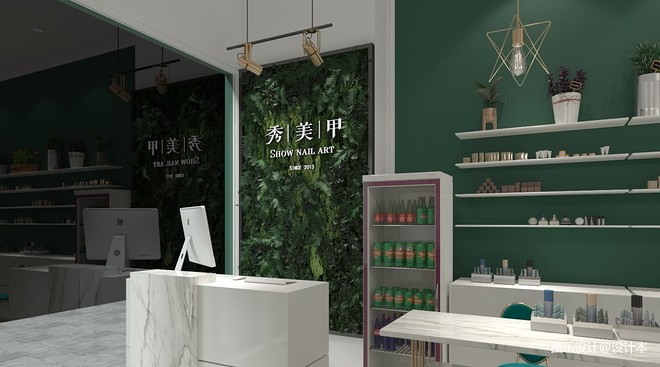 秀美甲店铺设计（墨绿色）-12