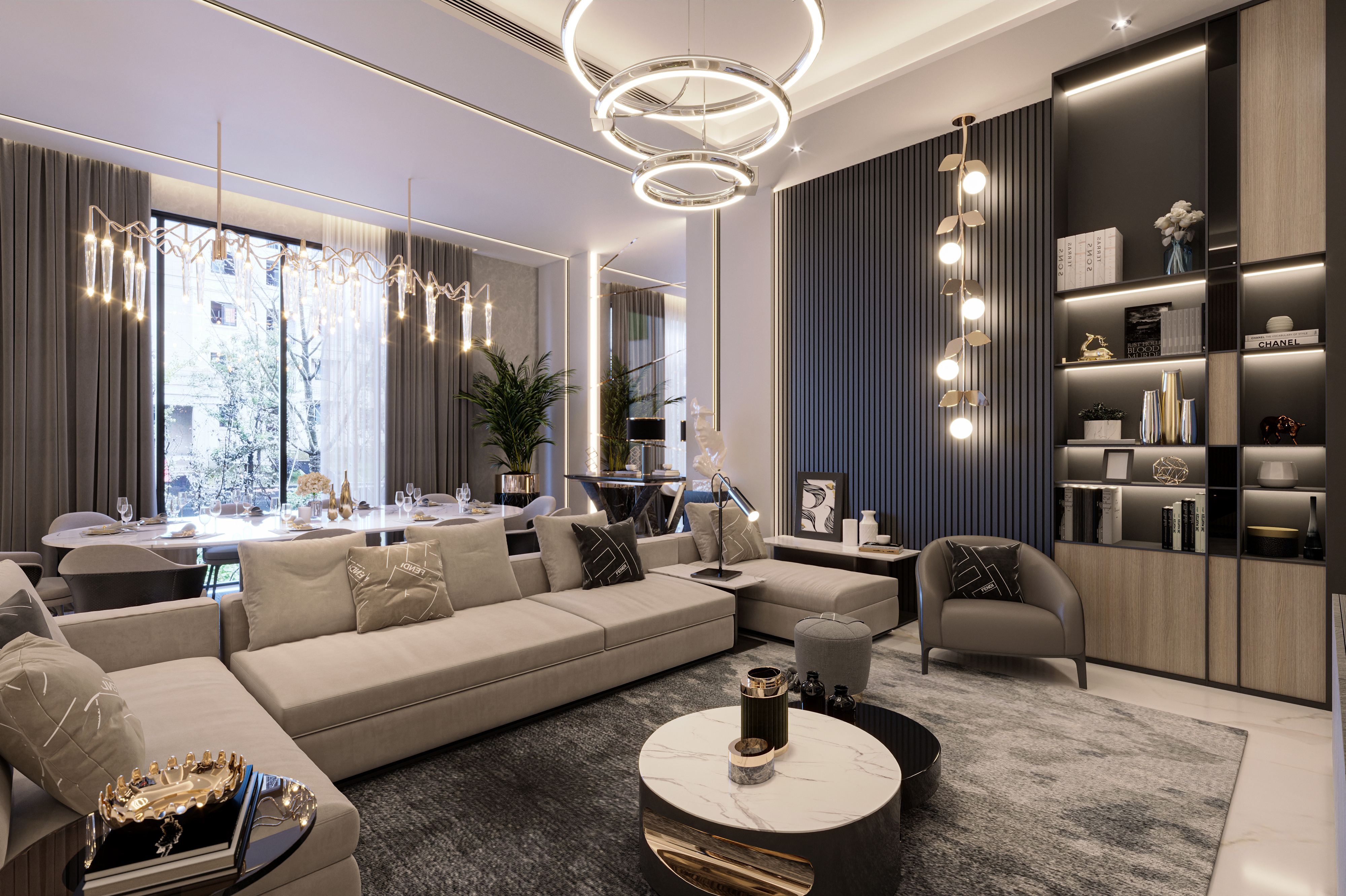 luxury modern living & dining space-0