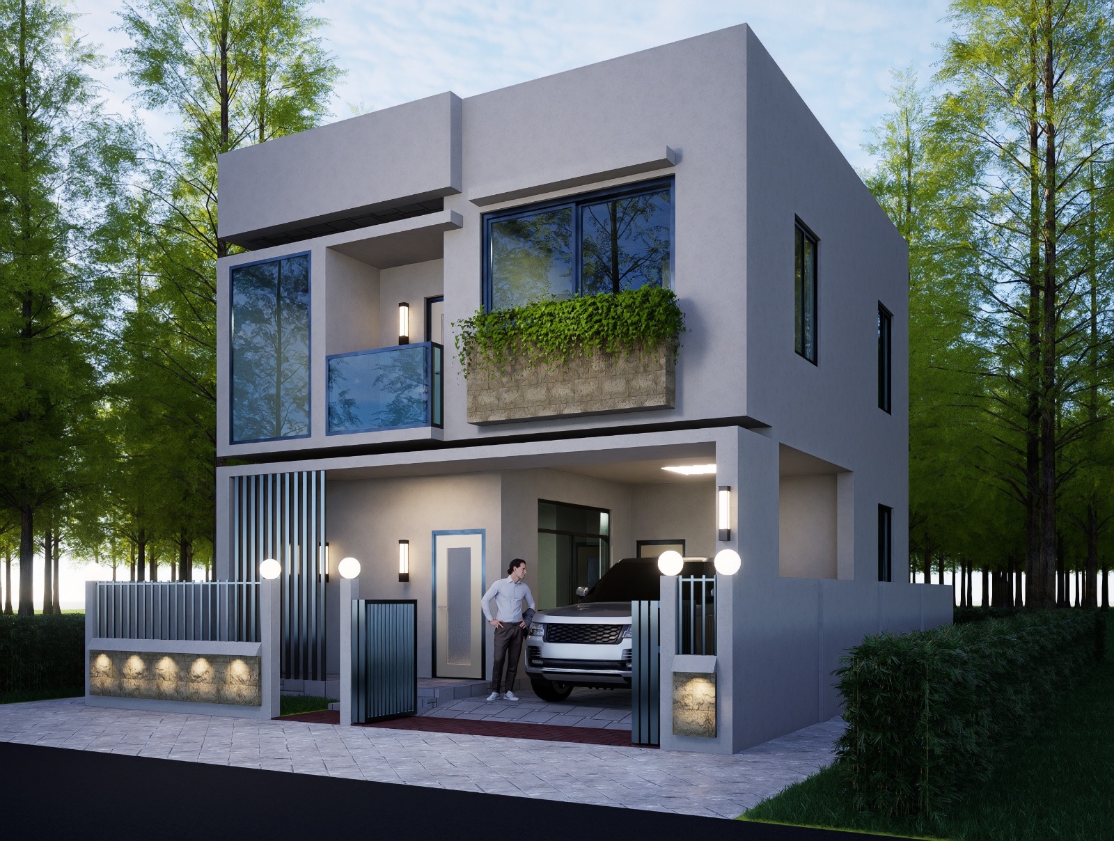 Exterior design of a small 26'x30' Villa.-0