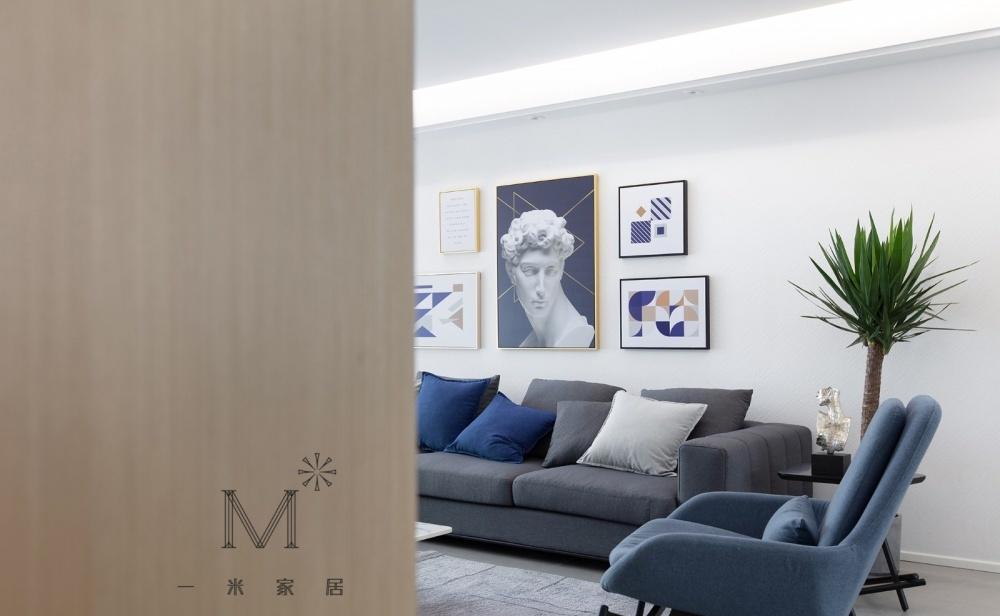 平层丨【一米家居】纯净苍穹，简而纯粹の家-9