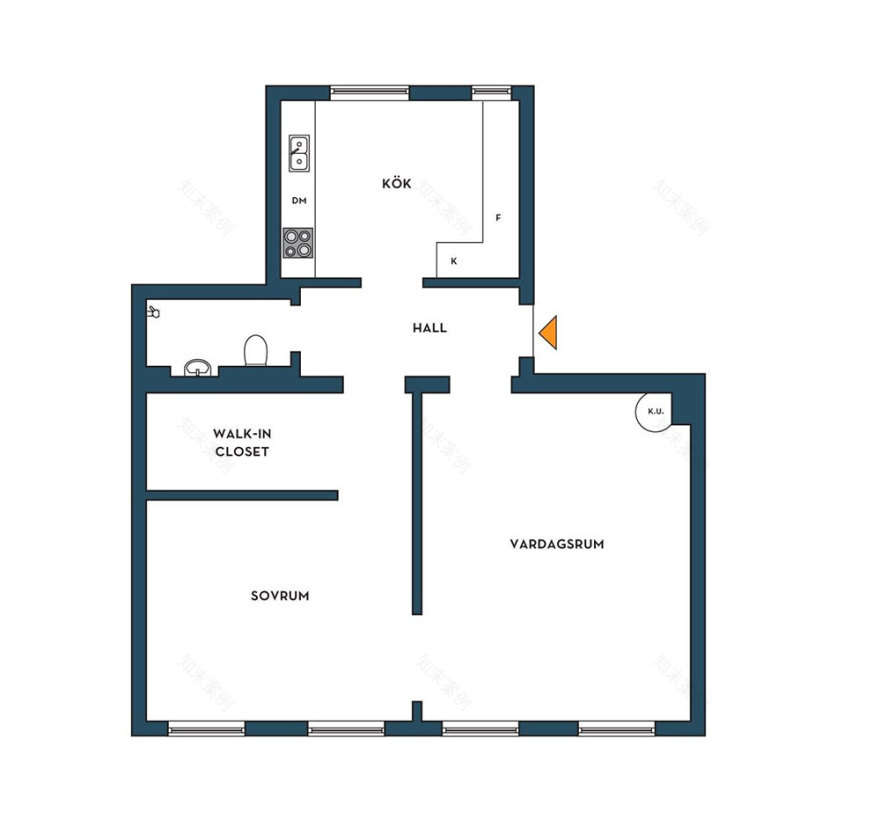 蓝色点缀的温馨斯德哥尔摩公寓-26