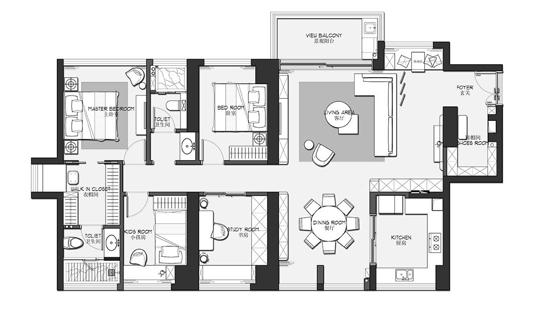 造就设计--简洁高级灰165㎡-21