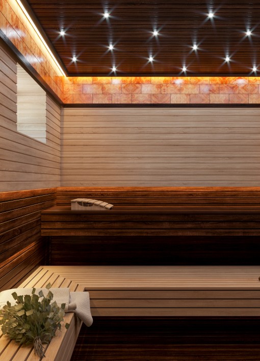 带休息区的桑拿房室内设计-11
