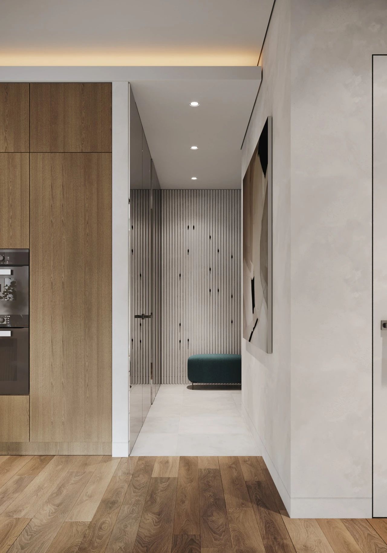 88㎡现代简约家居,原木与灰色打造温馨时尚空间-16