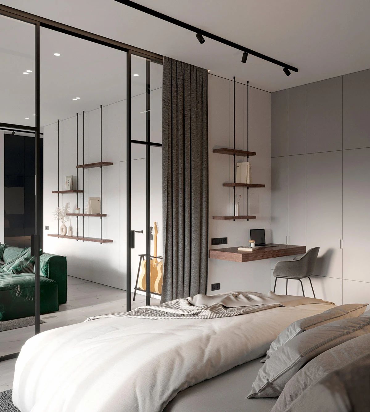 简约之美 · Екатерина Кузнецова 的一居室公寓设计丨Simple Form Interiors-58