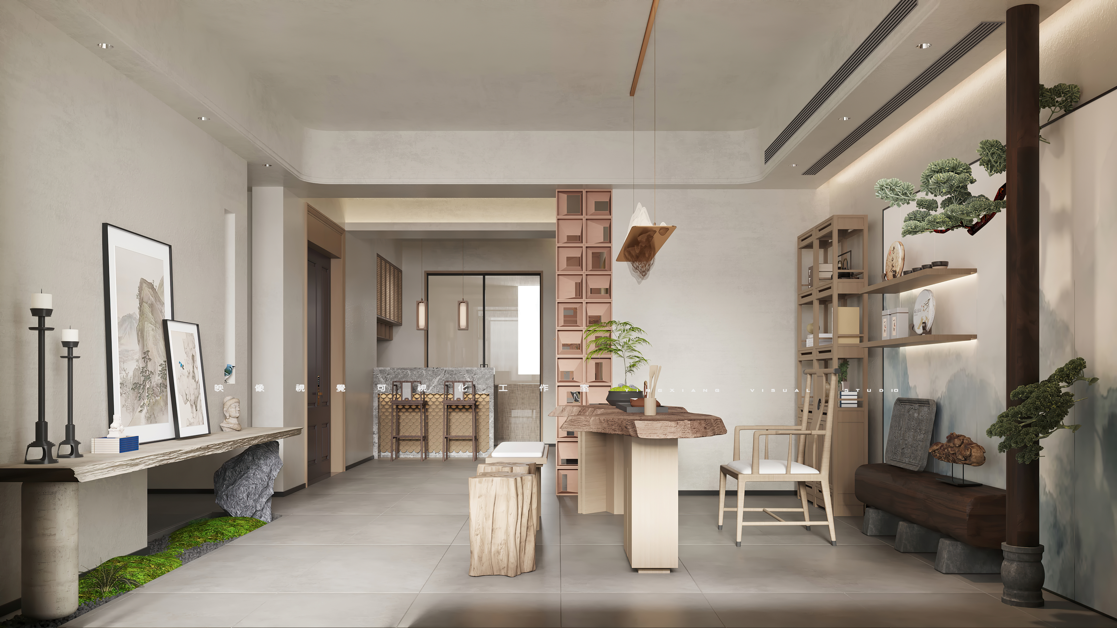 新中式茶室丨映像視覺可视化工作室-6