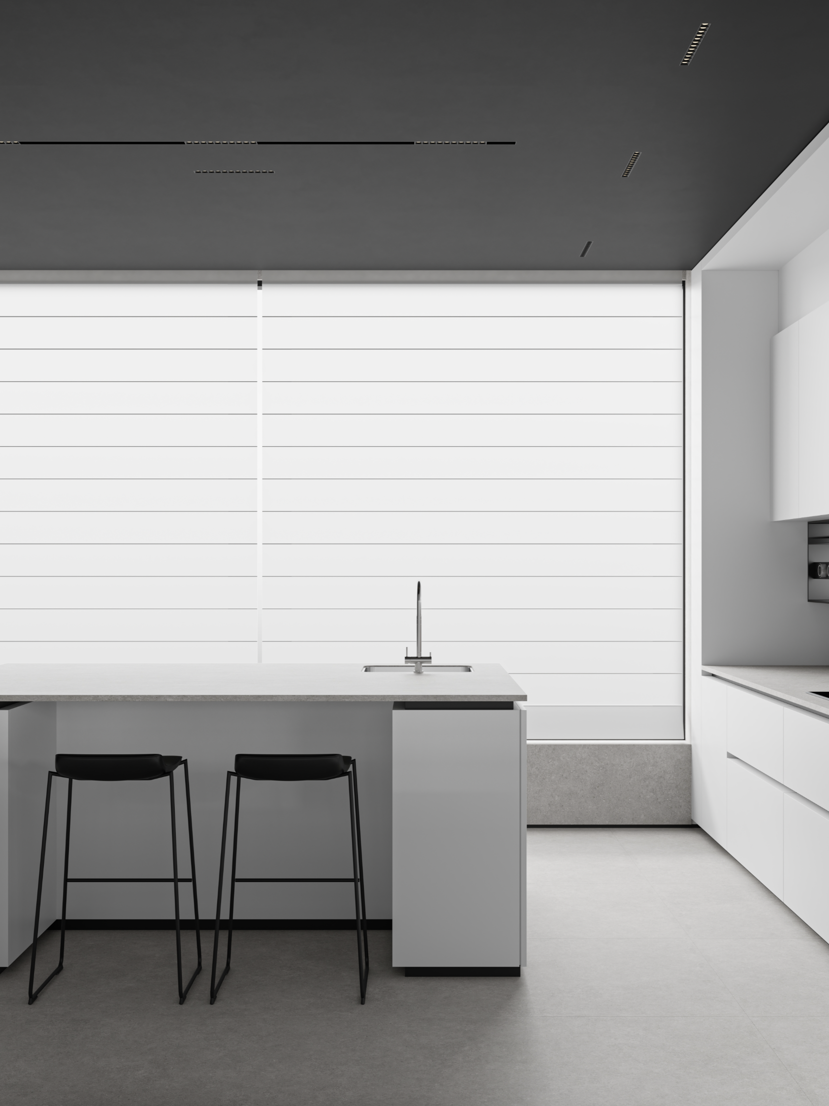 320㎡的冬日清冷感极简别墅-8