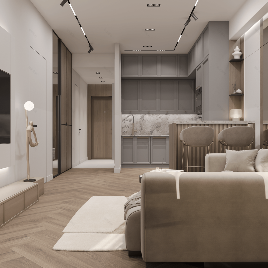 开放式概念起居与厨房空间设计丨亚美尼亚-4