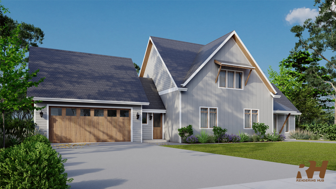 Residential House Exterior Design & 3D Rendering-3