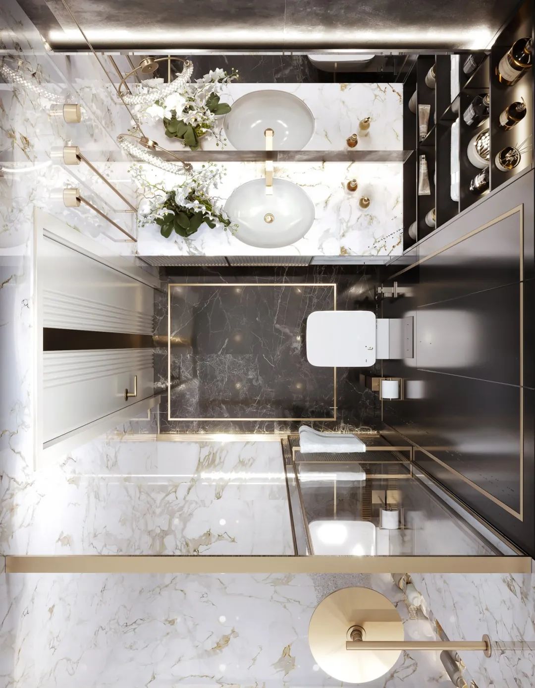 87㎡黄铜轻奢时尚家居丨Artis Interiors-43