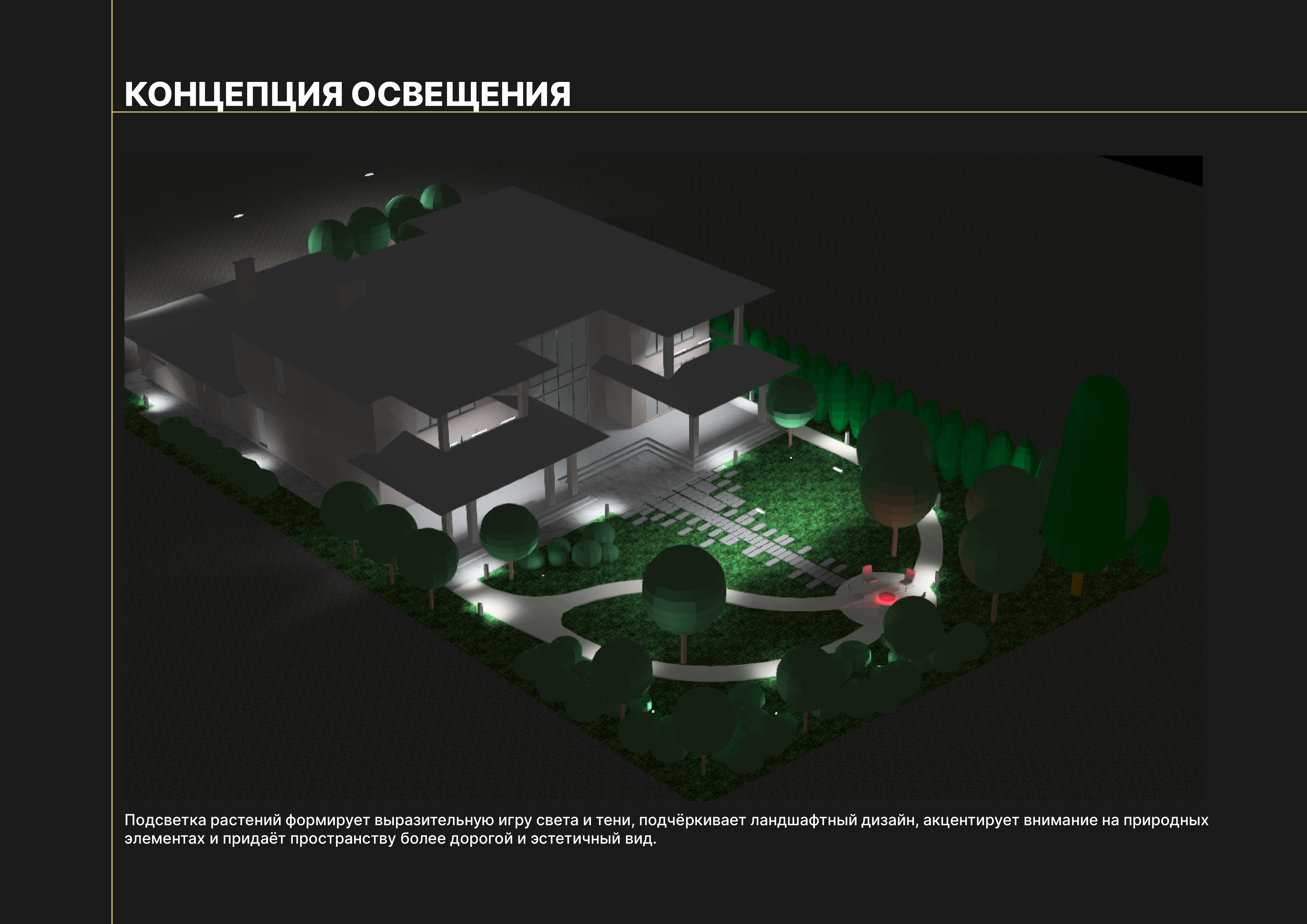Проект освещения территории частного коттеджа-2