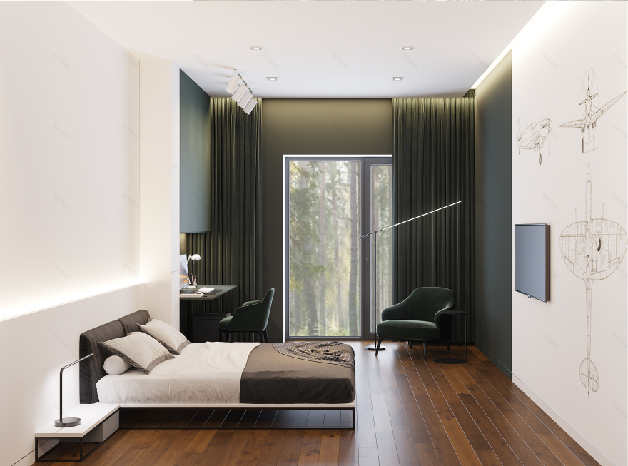 黑色版房屋室内装饰丨Golub Architects-41