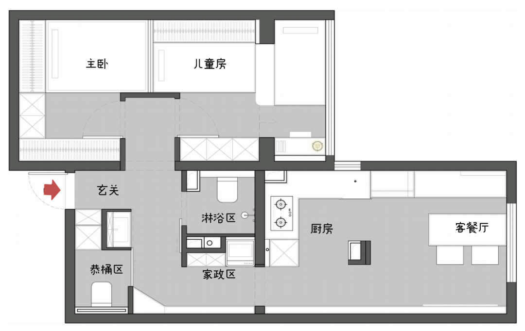 45㎡现代精英家庭居室设计-16