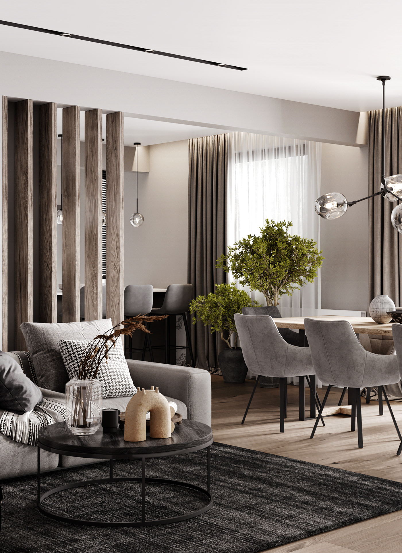 原木与高级灰 享受空间带来的欢畅-3