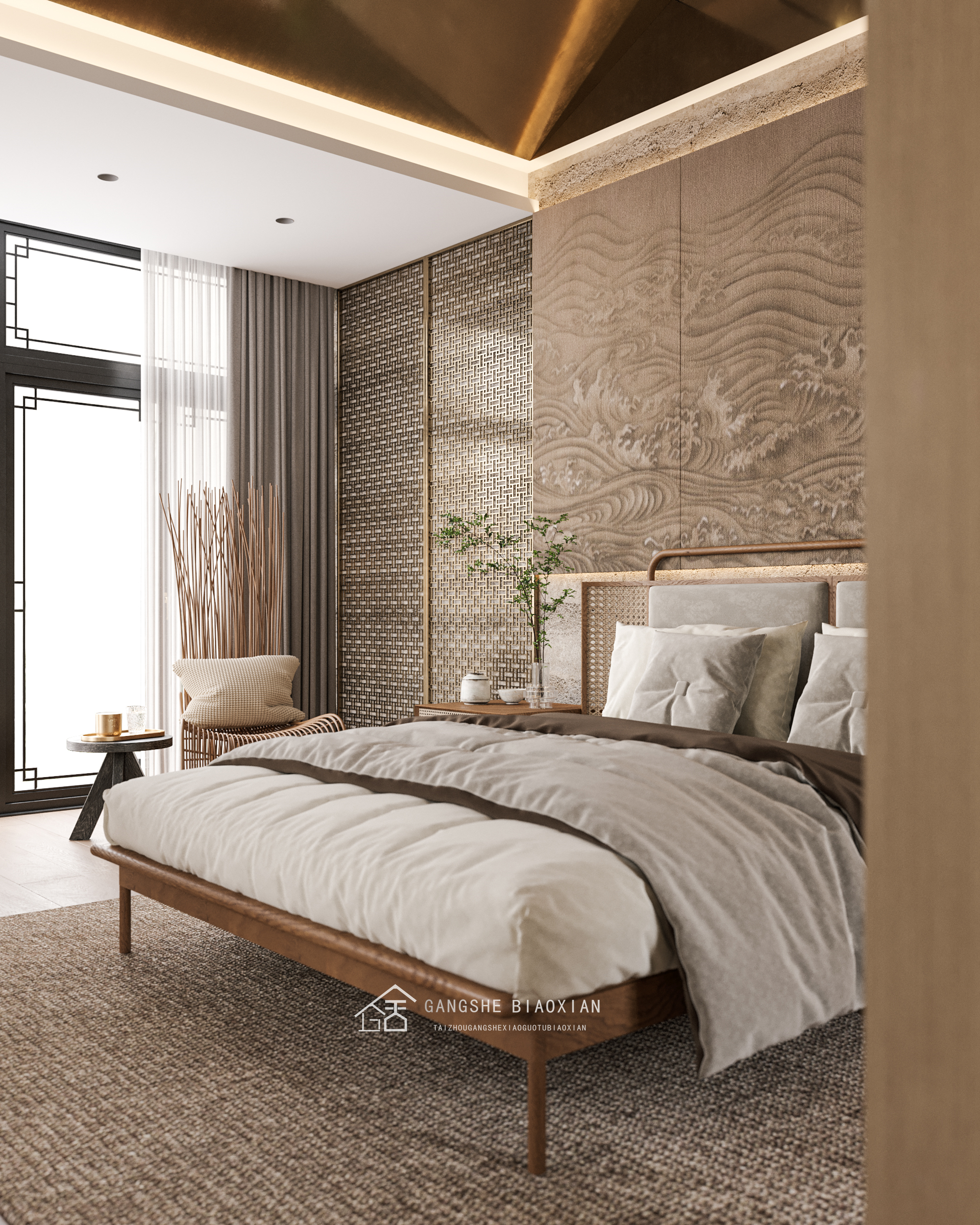 新中式别墅效果图案例丨冈舍效果图高端组-19