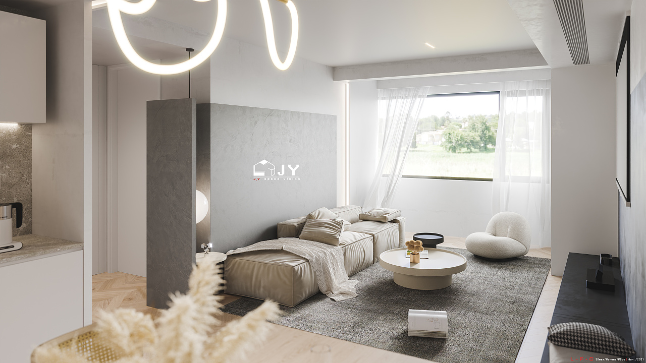 现代极简住宅空间效果表现丨Just Yes！！！-5