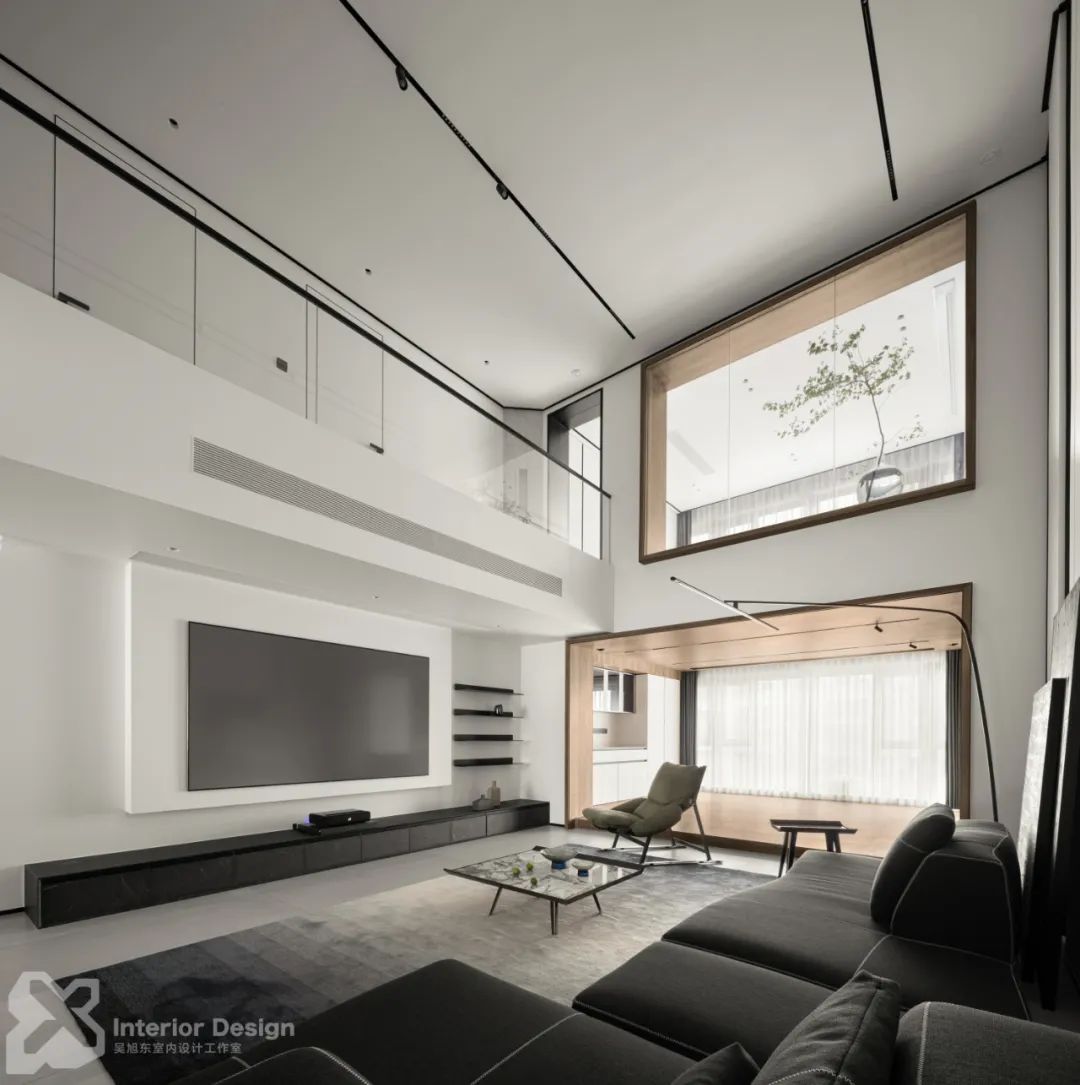 东阳 420㎡极简复式,黑白灰构建纯粹空间-33