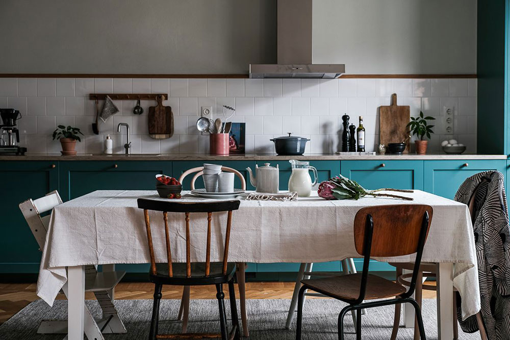 绿色调的斯堪的纳维亚公寓设计-1