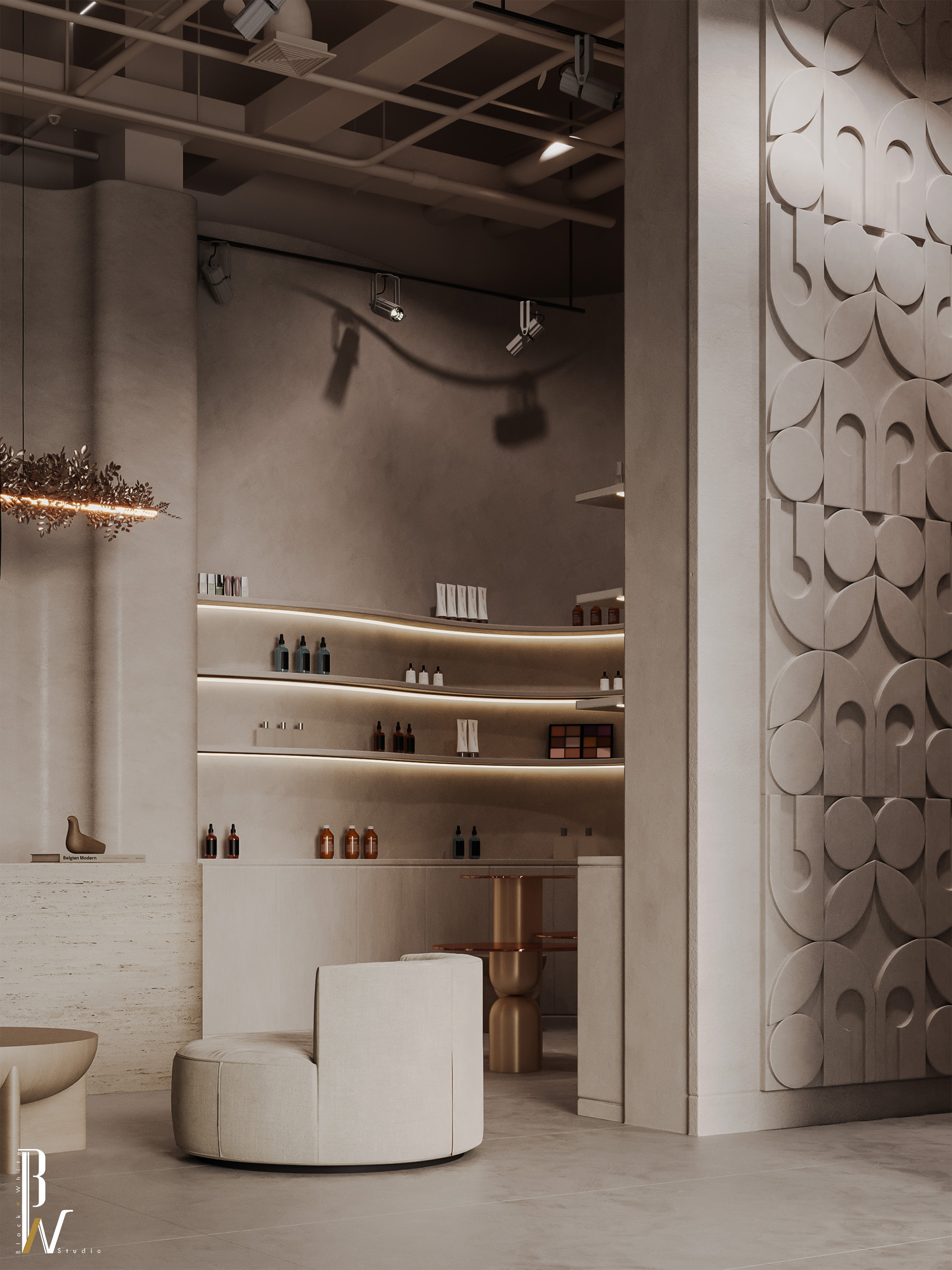 美容中心接待处丨Oman丨Black N White-21