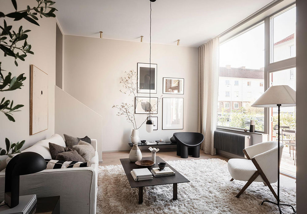 哥德堡带独立入口和露台的时尚公寓-3