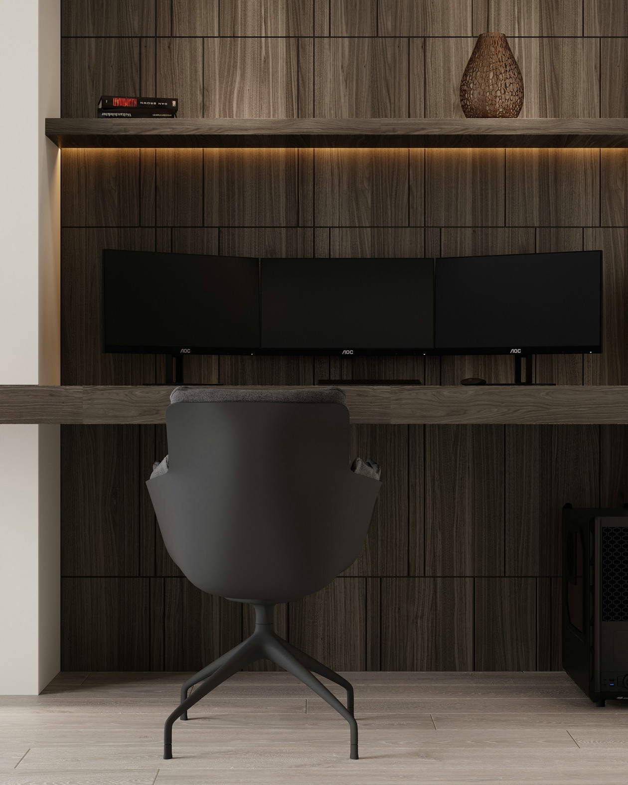 高级黑+橙色卧室设计-8