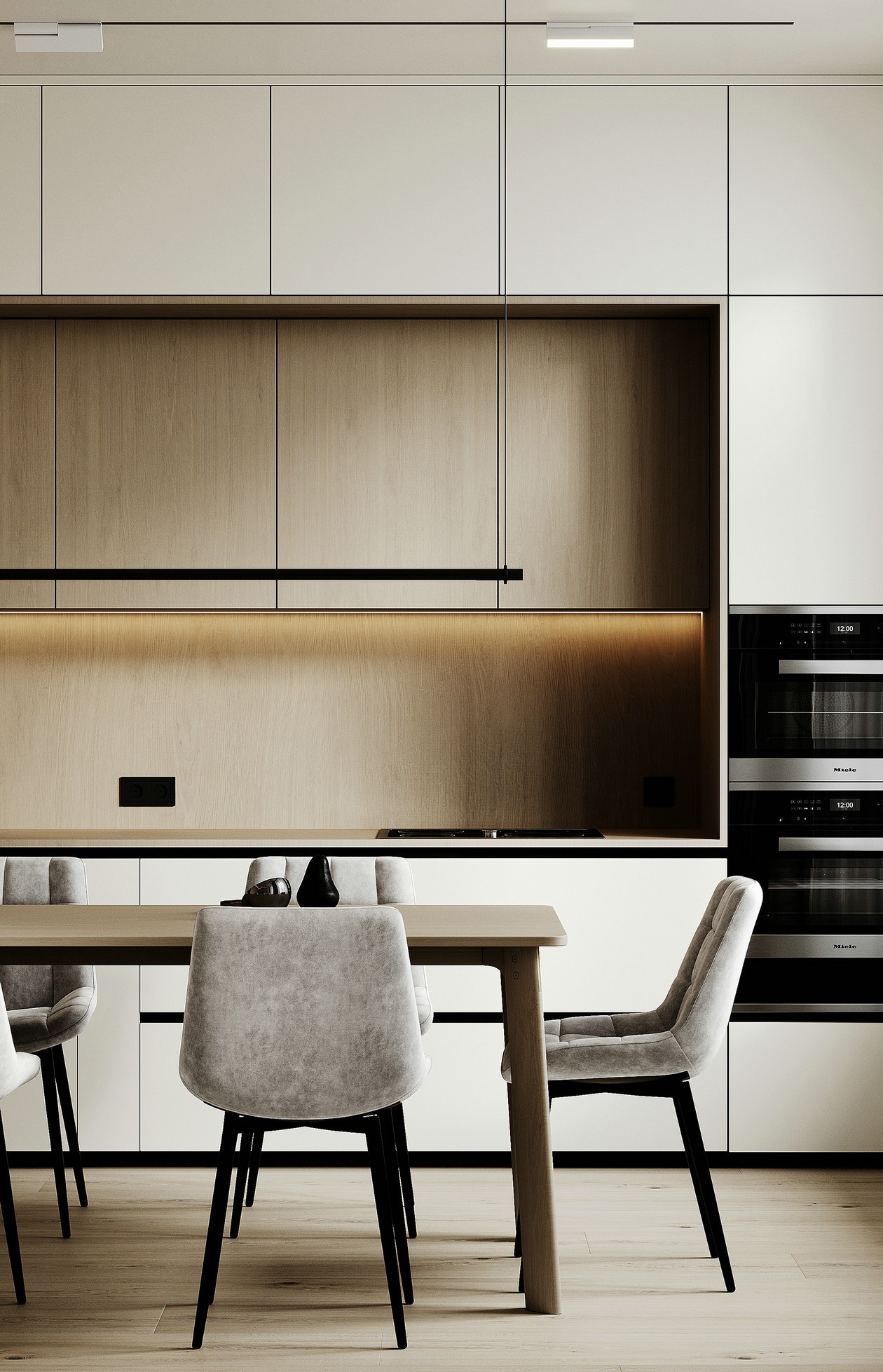 原木与浅灰色住宅设计-5