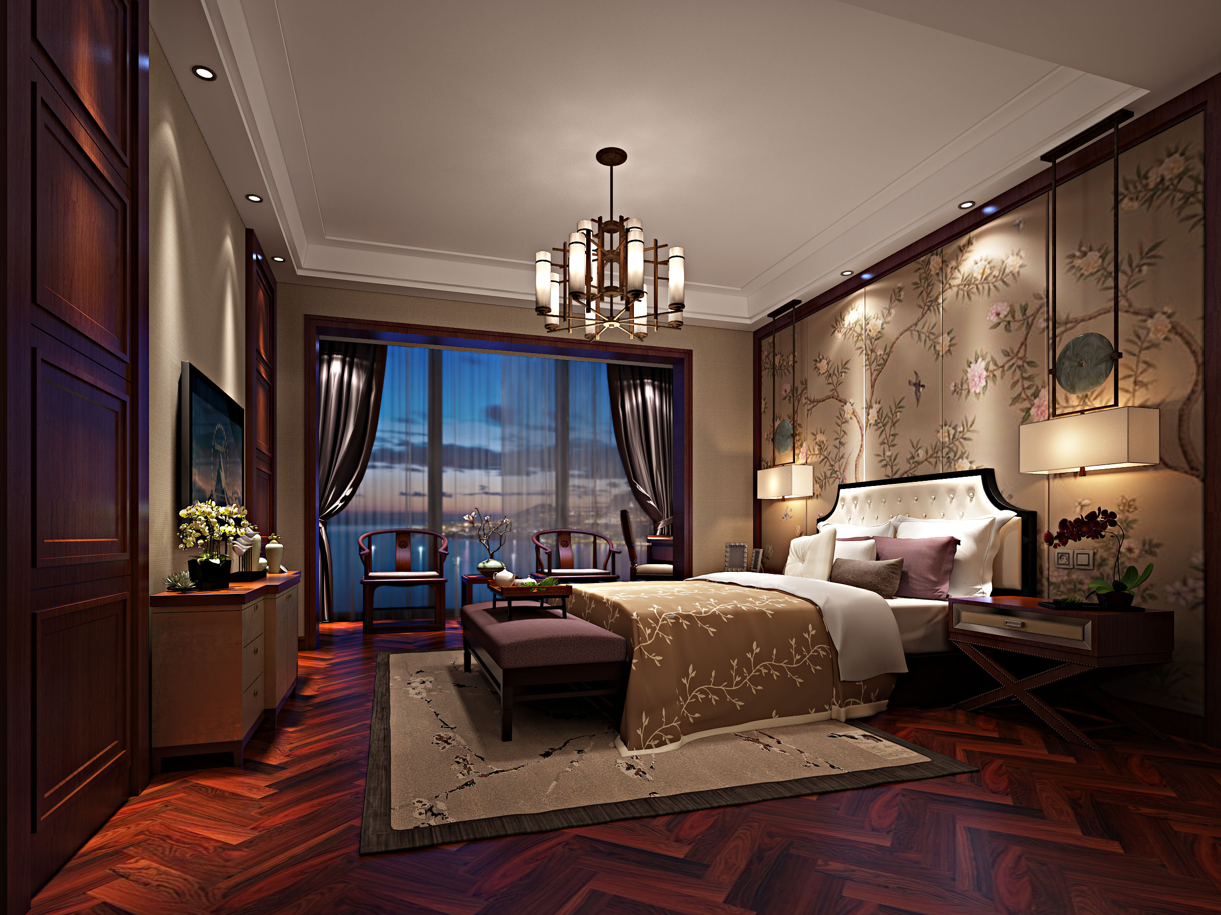 新中式 中式古典 奢华家装别墅样板房-15-11