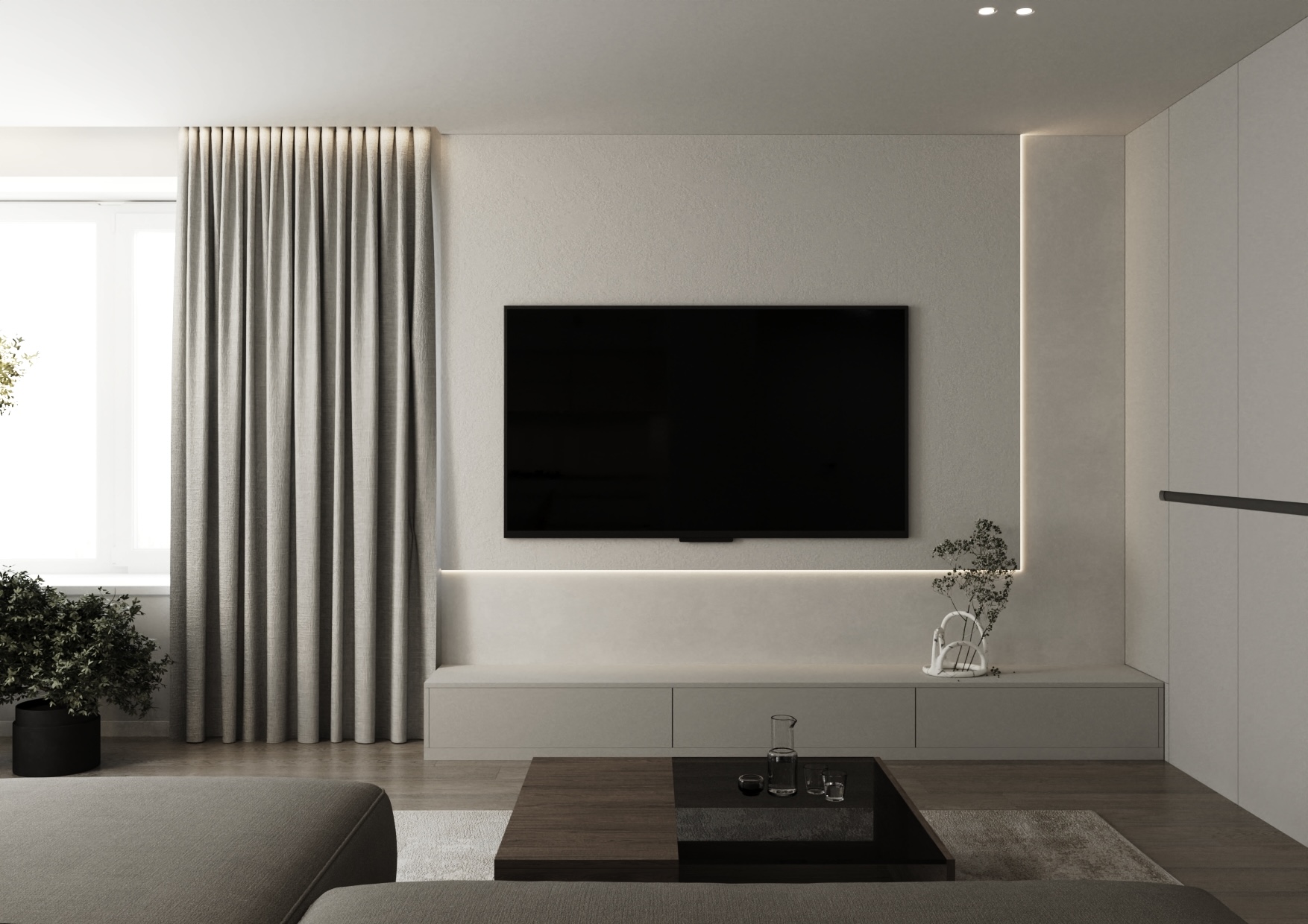 Living room and kitchen design project-2