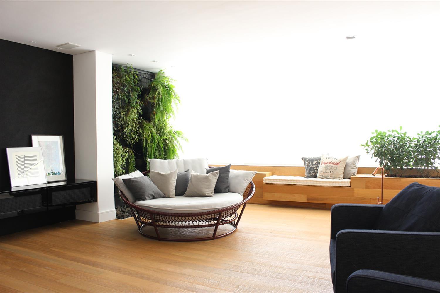 巴西 SP 市 SL 公寓 | 明亮木质与白色砖墙的简约空间-6