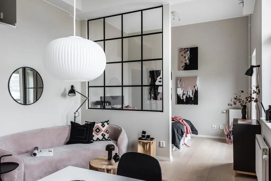 瑞典 40㎡中性风公寓，黑白灰++ 香芋紫，打造温柔独立空间-22