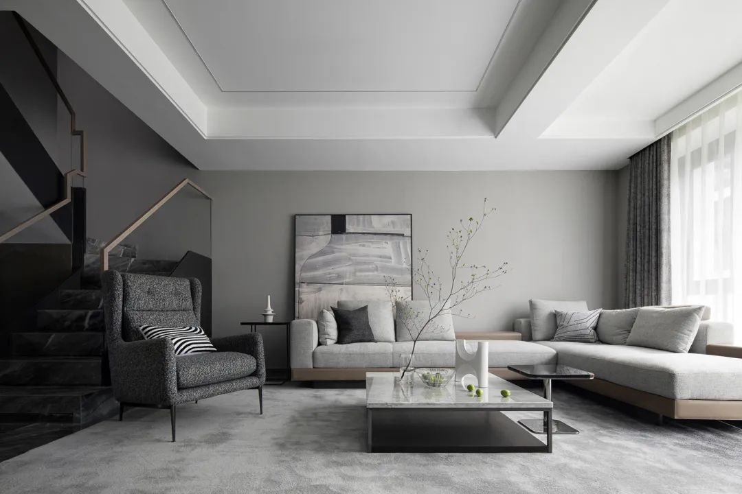 黑白灰的现代简约之家丨中国杭州丨意墅空间设计-12