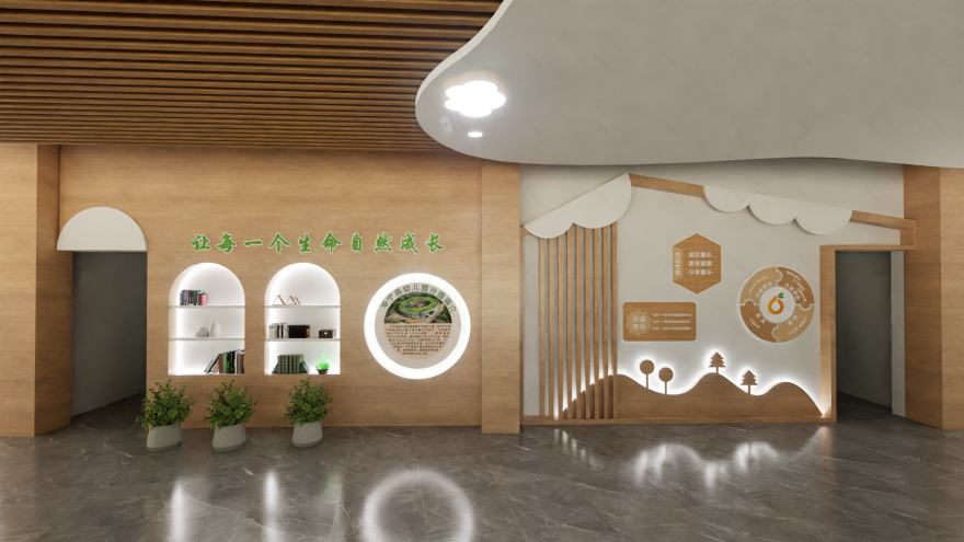 原木色幼儿园大厅设计-29