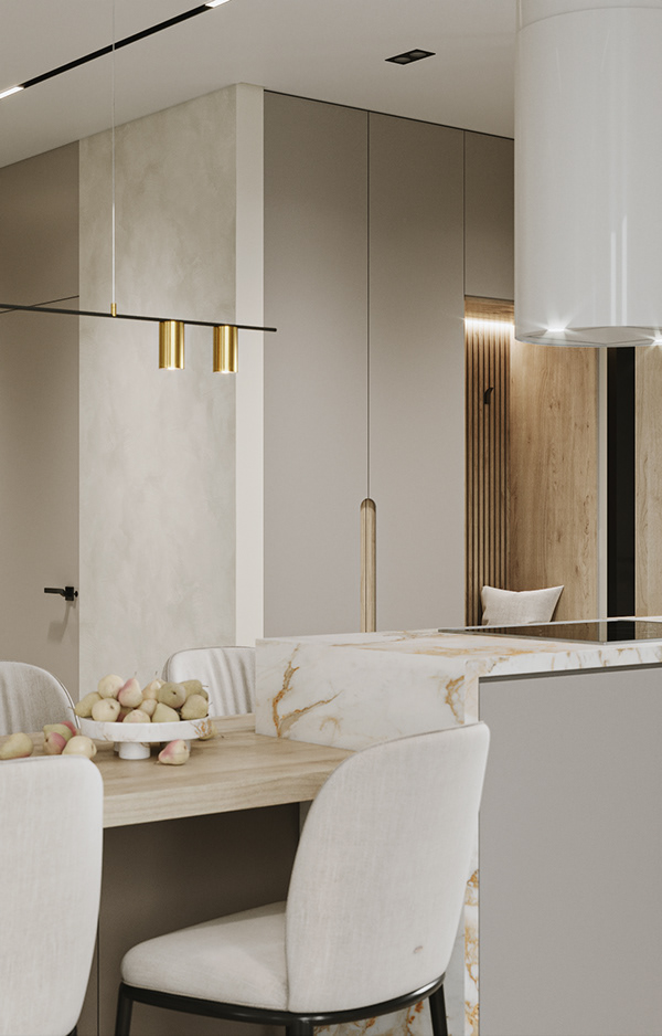 乌克兰 110㎡浅色系公寓设计-18