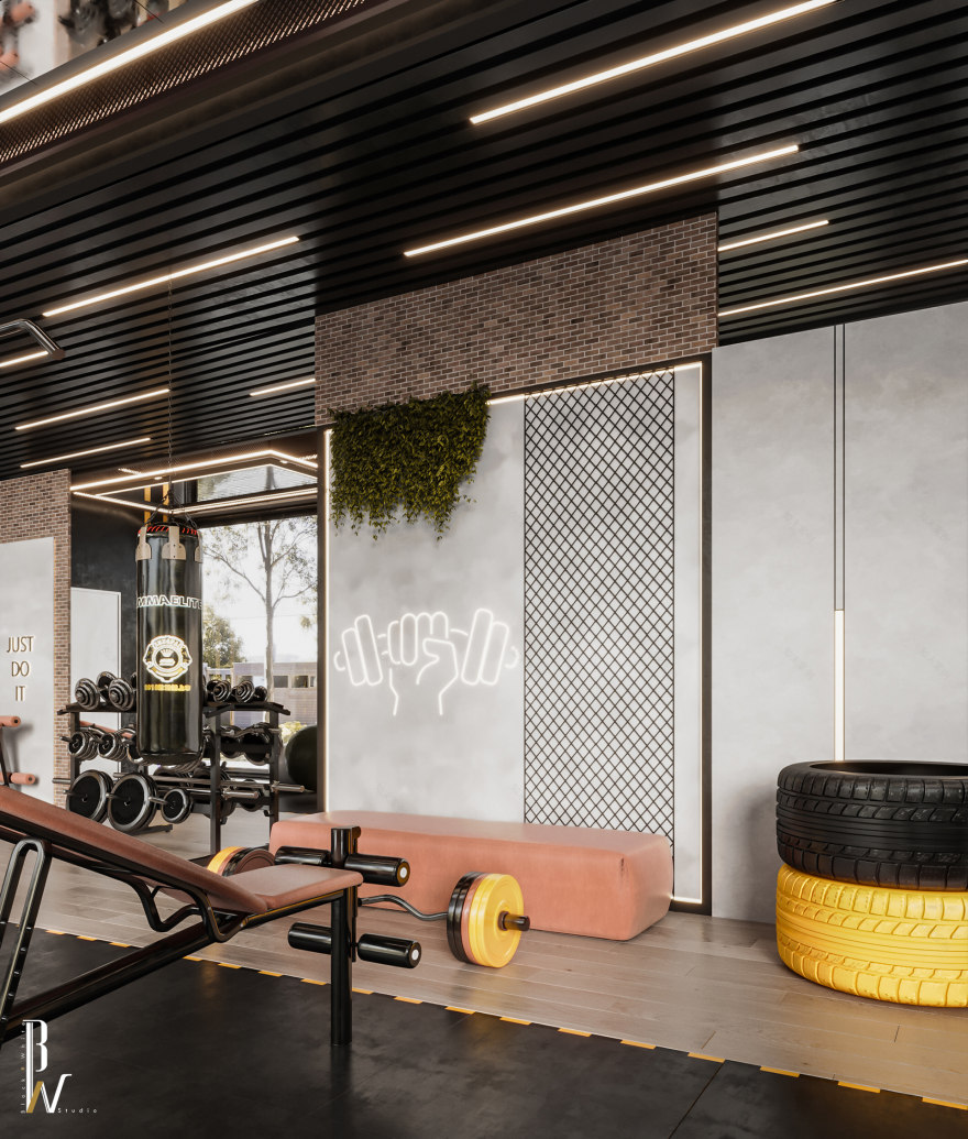 Home Gym 设计丨阿联酋丨Black N White-26