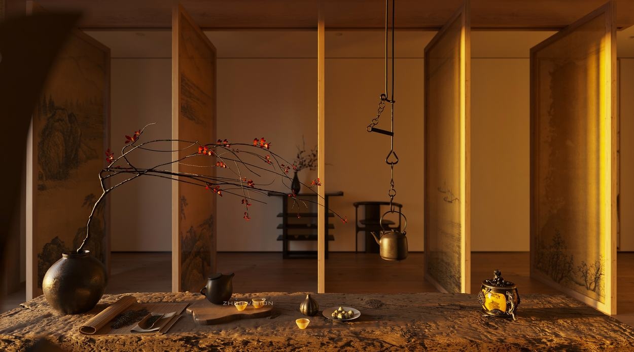 忆江南·中式别墅丨ZHBB 效果表现-52