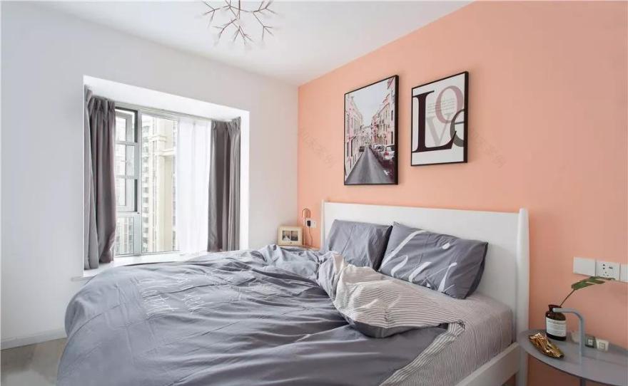 70㎡北欧风小户型设计,功能分区明晰,粉色与灰色搭配尽显精致-10