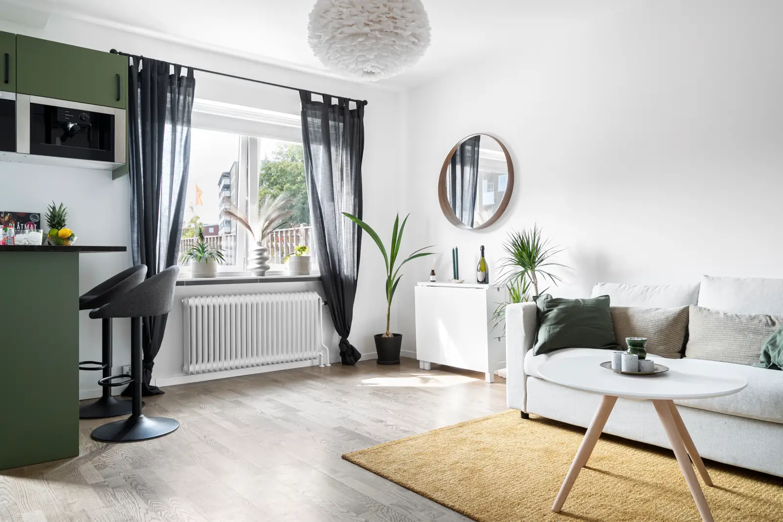 瑞典 26m2 绿色时尚工作室-5