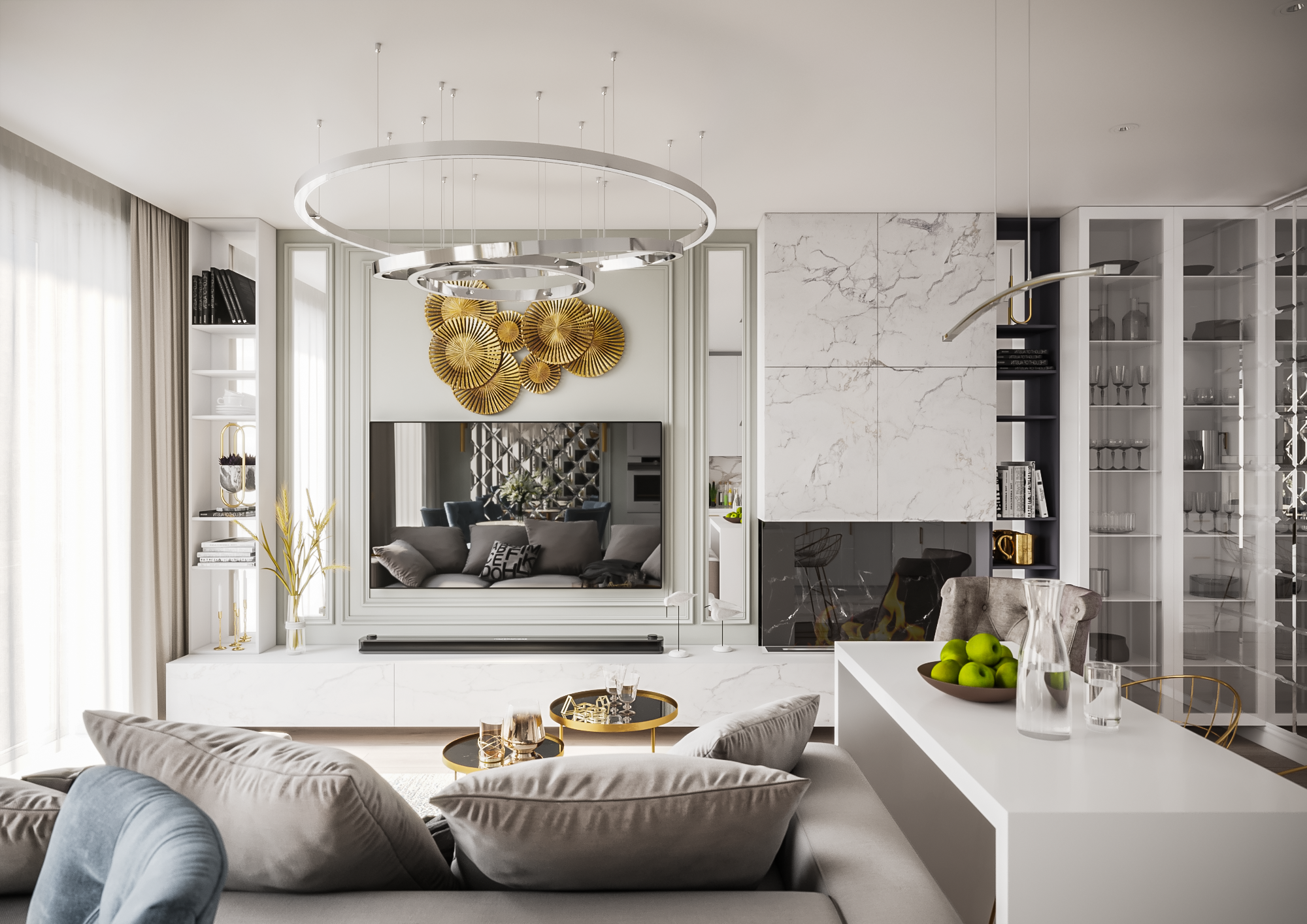 Kitchen-living room in Moscow-6