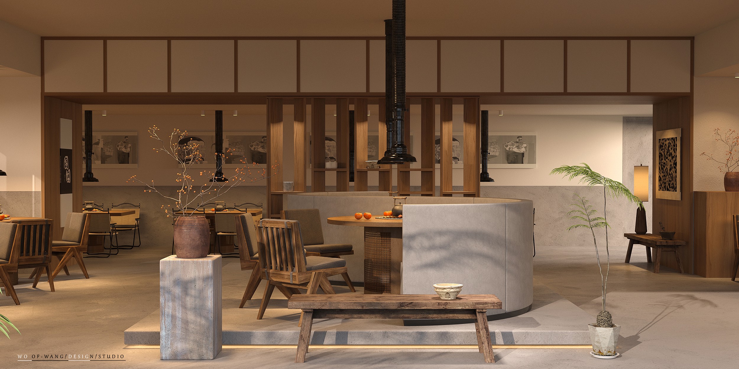 杭州银泰城中古风围炉餐饮设计丨中国杭州丨WOOFWANG-13