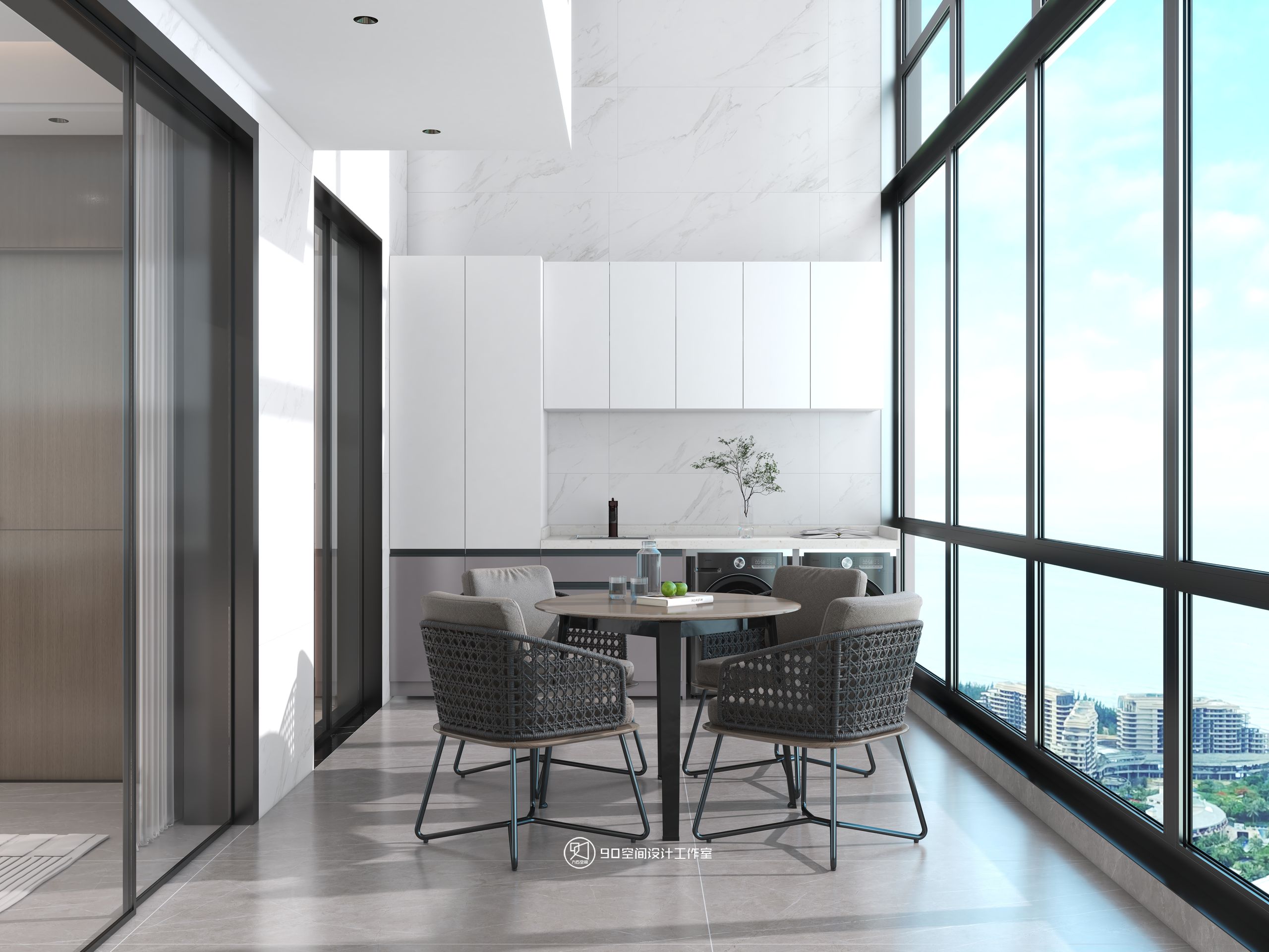 海市蜃楼现代轻奢风格挑高别墅设计丨90 空间设计-14