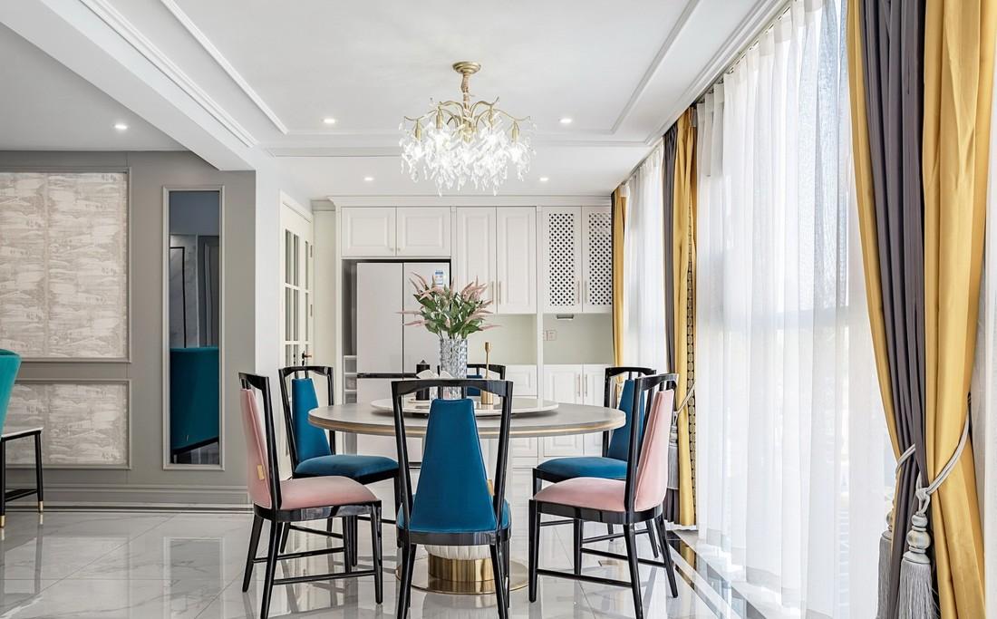 云端点墨设计丨公寓丨鎏砂 - 美式混搭风格餐厅与卧室设计-11