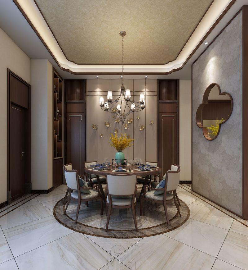 现代中式的对称美学——东方魅影双拼别墅设计-10