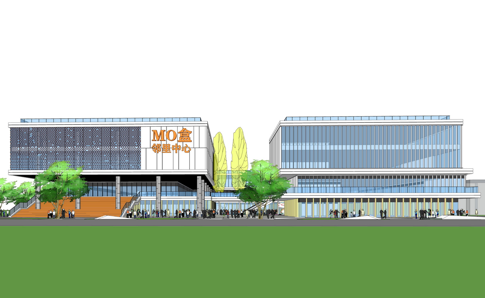 湖州市钟管镇邻里中心SU模型-6