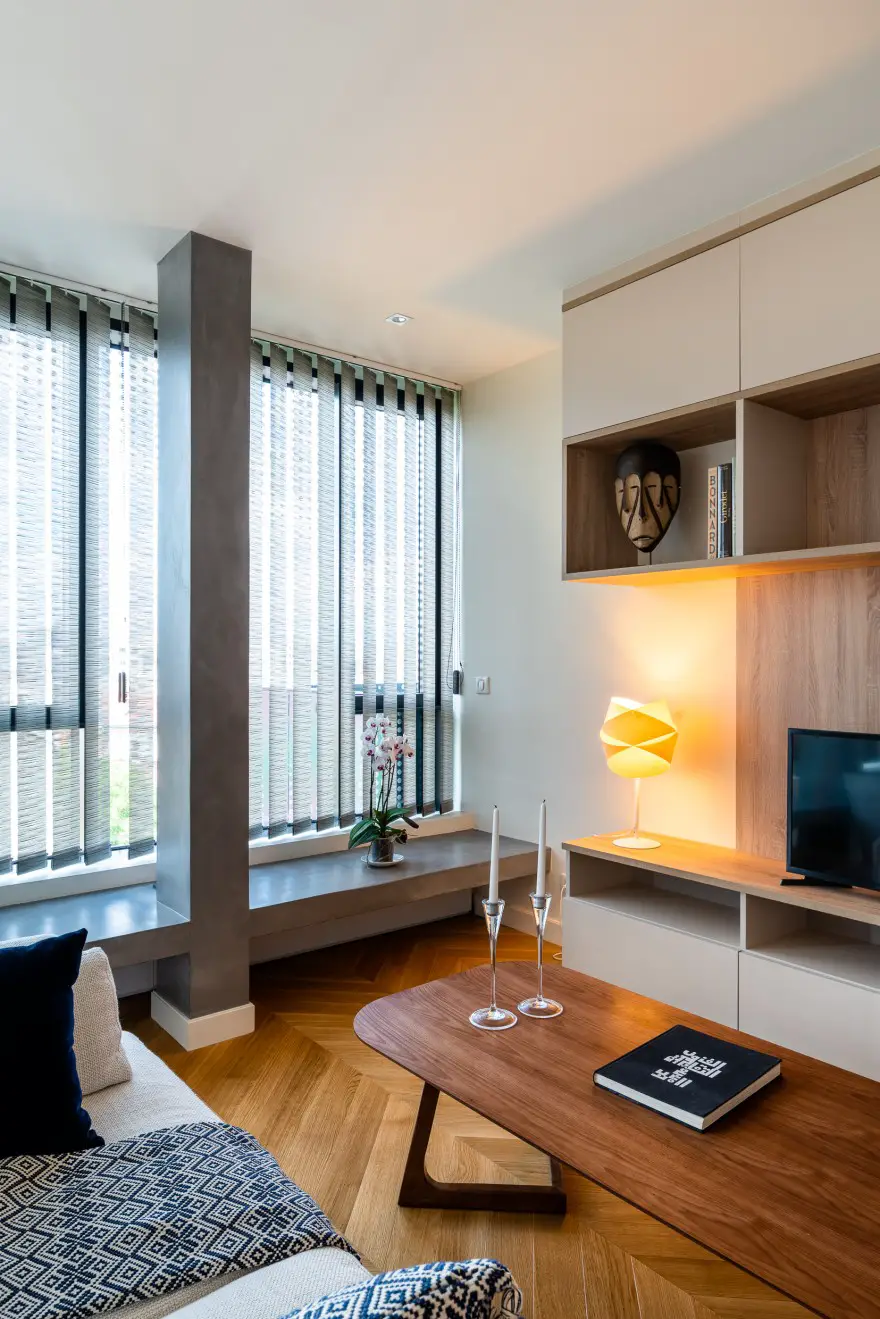 巴黎 80m²公寓，单面采光的两室设计-2