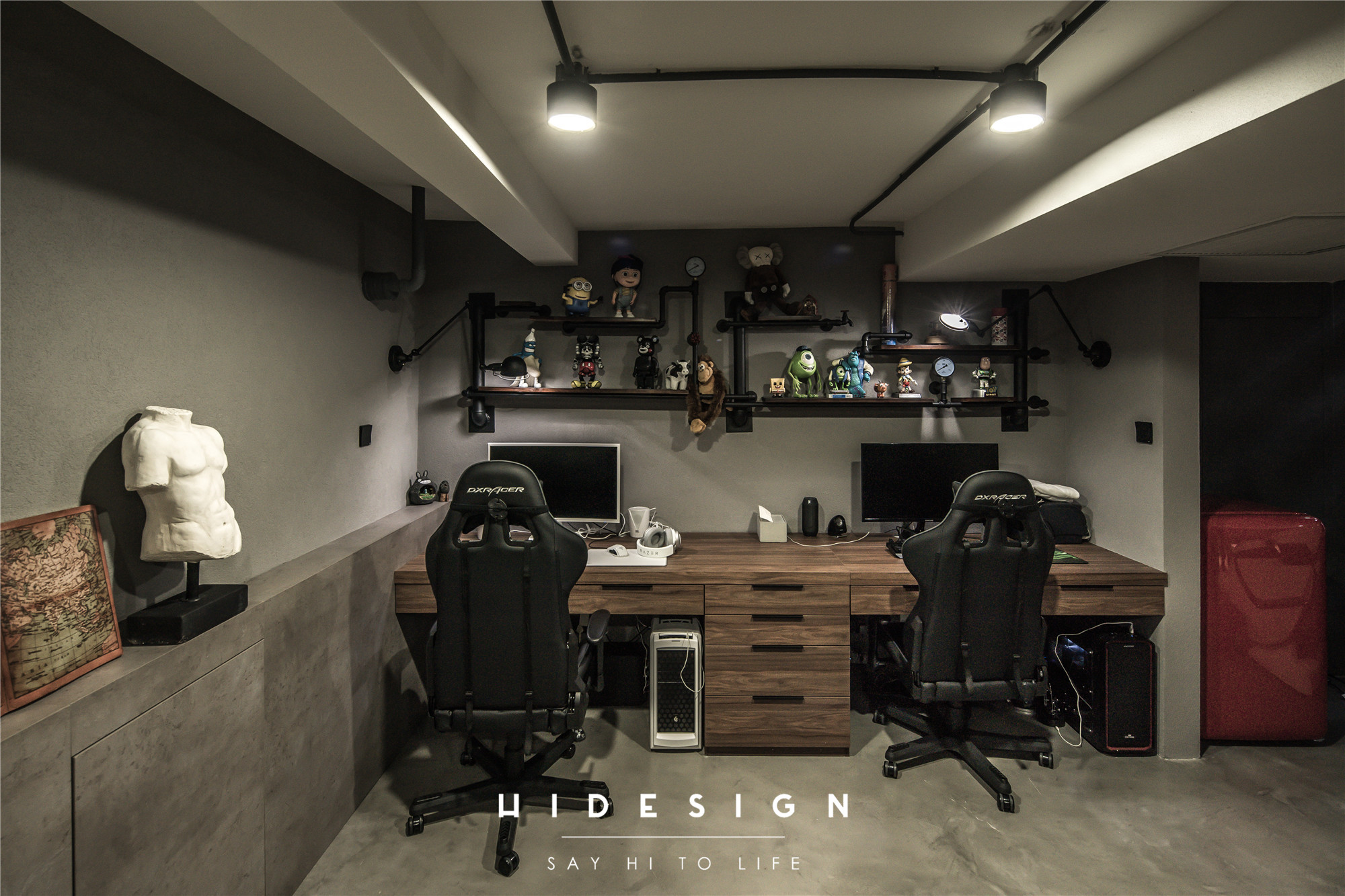 深色工业风重塑阿斯加德,功能分区打造年轻夫妻理想居所-47